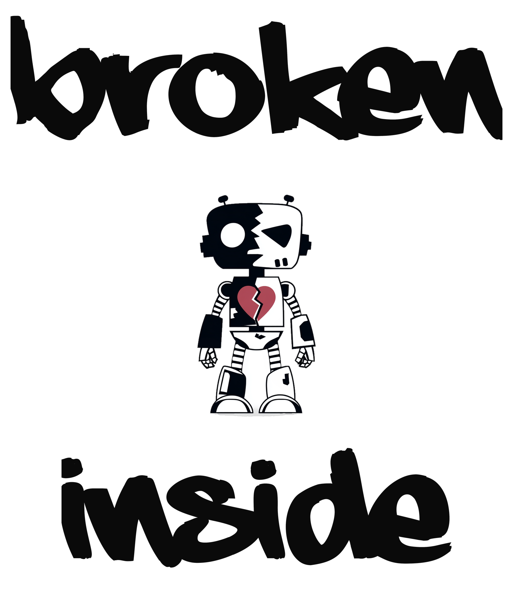 Stacked robot badge (ink)