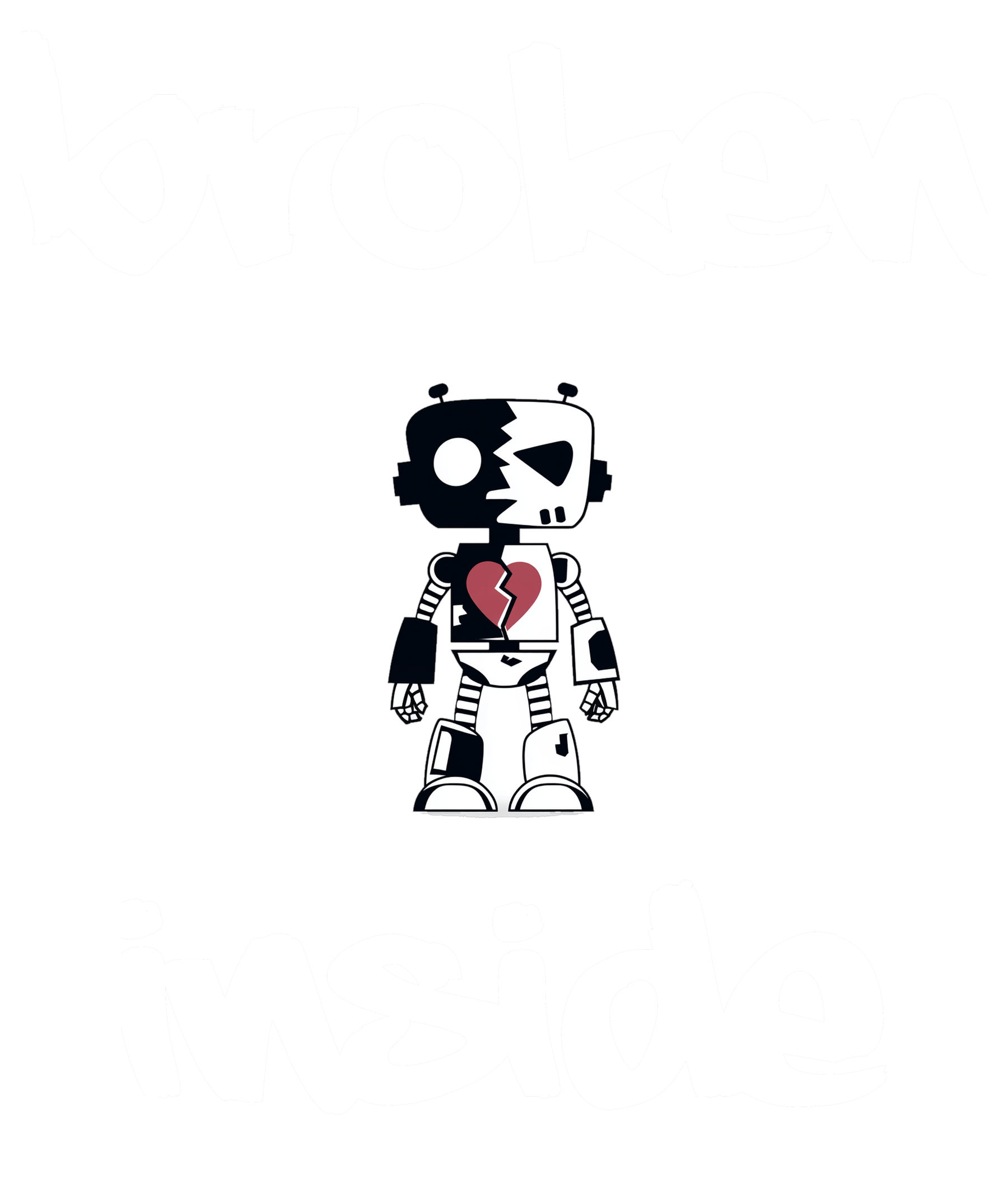 Stacked robot badge (white)